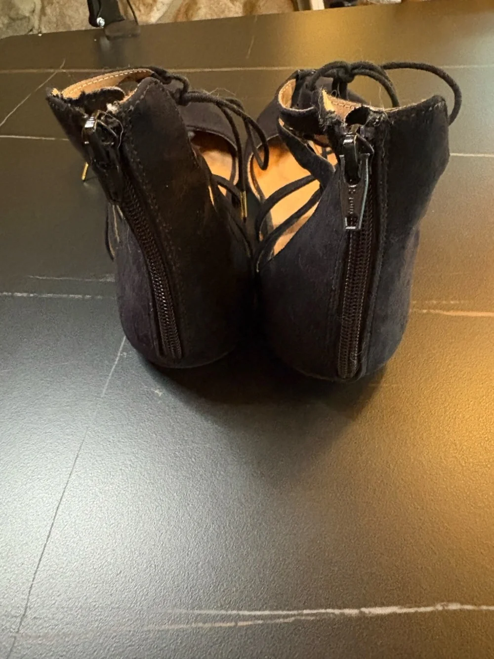 Mossimo Black Lace-Up Pointed Toe Flats Size 10